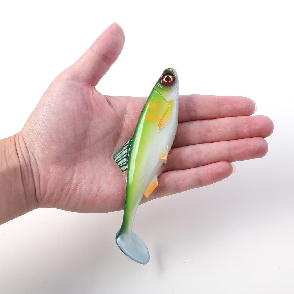 Мягкая приманка Имитация Рыболовная приманка 3D Глаз Т-образный хвост Мягкие приманки Воблеры Мягкий свимбейт Морской окунь