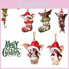Счастливого Рождества Гремлины Гизмо Акриловая Шапка Санты Подвеска Декор для Рождественской Елки