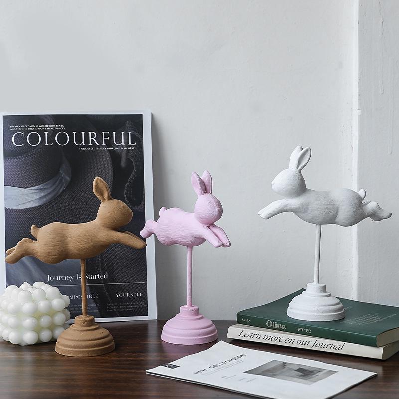 Nordic Wooden Rabbit Figurine - Home Décor for Wine & TV Cabinets, Entryway Gift