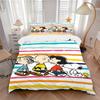 3Pcs Snoopy Friends Walk Bedding Sets For All Sizes New 3D Printed Bed Cover Comforter Duvet Cover Pillowcase Bedroom Decoration