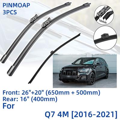 3 шт. для Q7 4M 2016-2021 26 "20" 16 "передние и задние щетки стеклоочистителя лобовое стекло резак для окон аксессуары 2016 2017 2018 2019 2020 2021