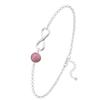 [R5963] - Handmade Silver Bracelet 'Infini' Rhodonite Silver - 12x10 Mm
