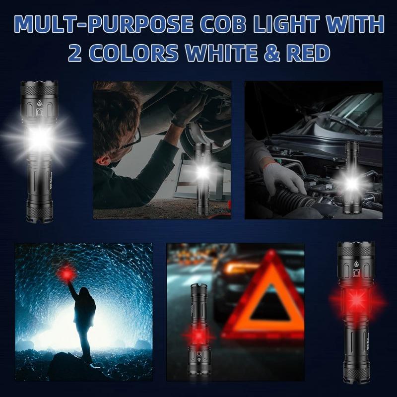 5000LM Высокая мощность XHP160 + COB фонарик TYPE-C Перезаряжаемый зум-фонарь для кемпинга, работы, чрезвычайной ситуации