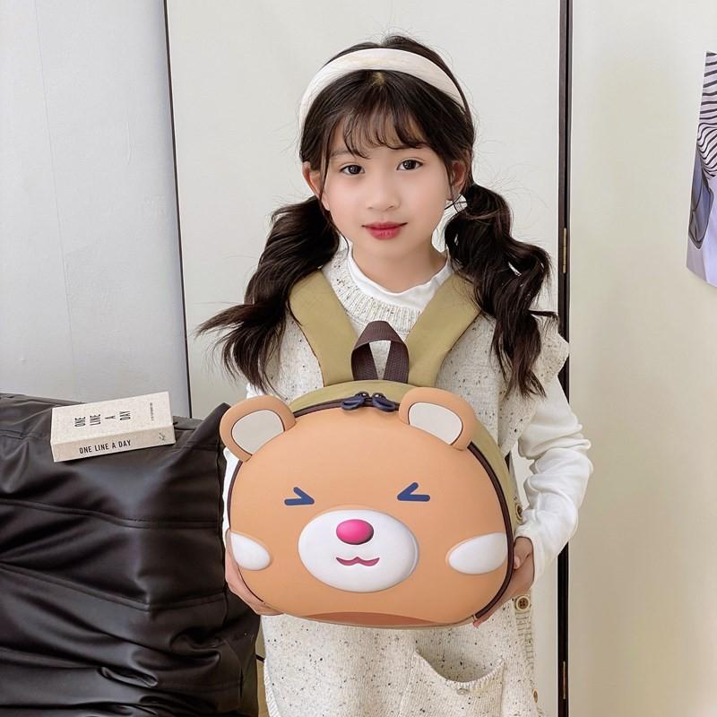 Stylish And Comfortable Kids Backpack In Lavender And Pink With Bear Design