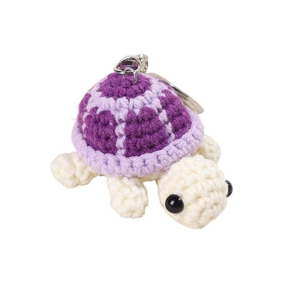 Keychain Pendant Crochet Turtle Shape Charm Hanging Ornament Wallet Backpack Car Keys Accessory
