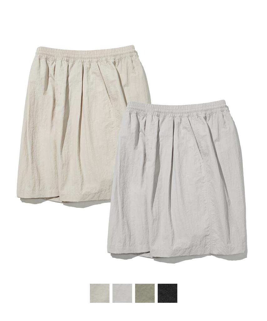 Kimwear Nylon Deep One-Pleat Bermuda Elastic Pants_4 Color