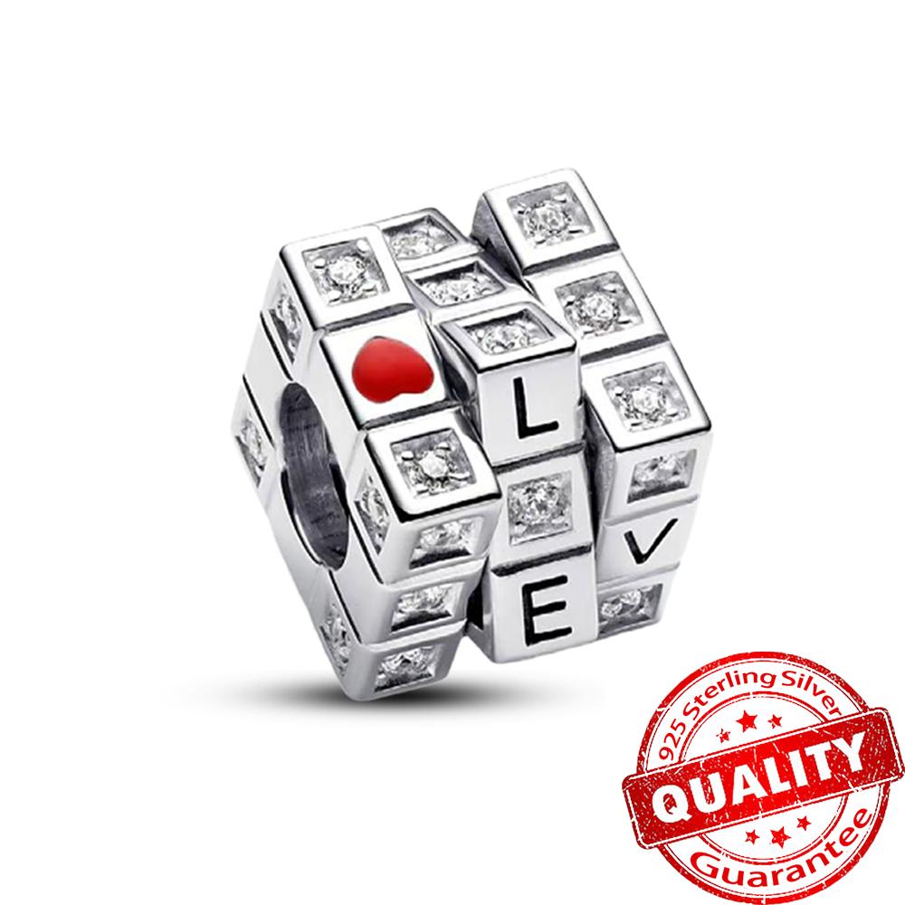 Precious Copper Sparkling Heart Double & Pavé Infinity Knot Dangle Charm Fits 3Mm Bracelet Diy Mother Birthday Gift