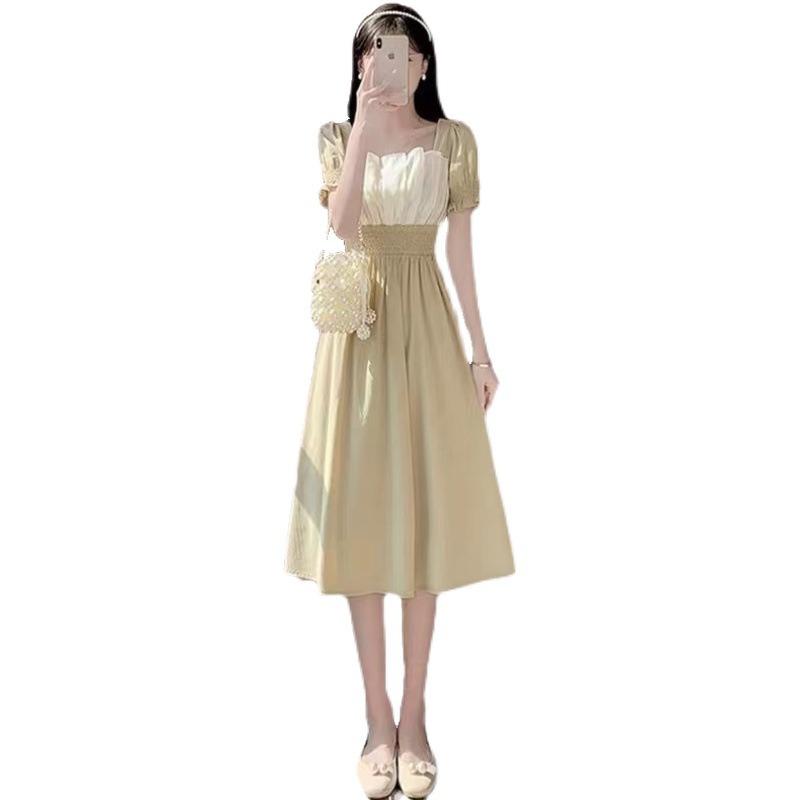 Женское платье Gentle Wind Design Sense of Puff с рукавами-фонариками, летнее, темпераментное, с талией, улучшенное, удобное, средней длины