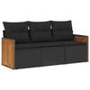 VidaXL Salon de Jardin avec Coussins 3 pcs, Canapés de Terrasse, Ensemble de Meubles de Patio, Mobilier d'Extérieur, Noir 3227434
