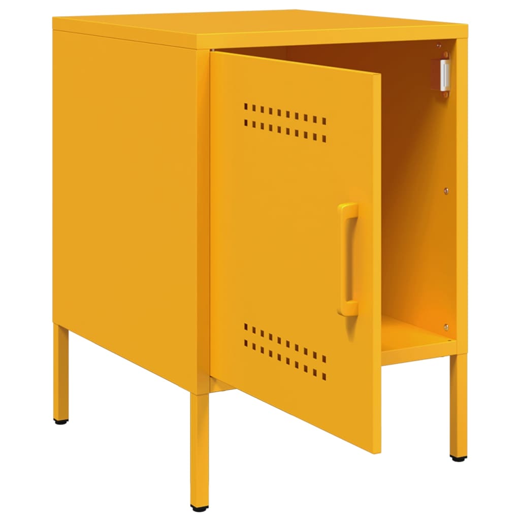 Nightstand Mustard Yellow 36 x 39 x 50.5 cm Steel