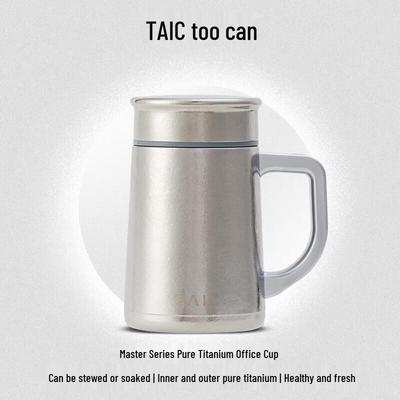 TAIC Изолированная чайная кружка из чистого титана с ручкой и фильтром