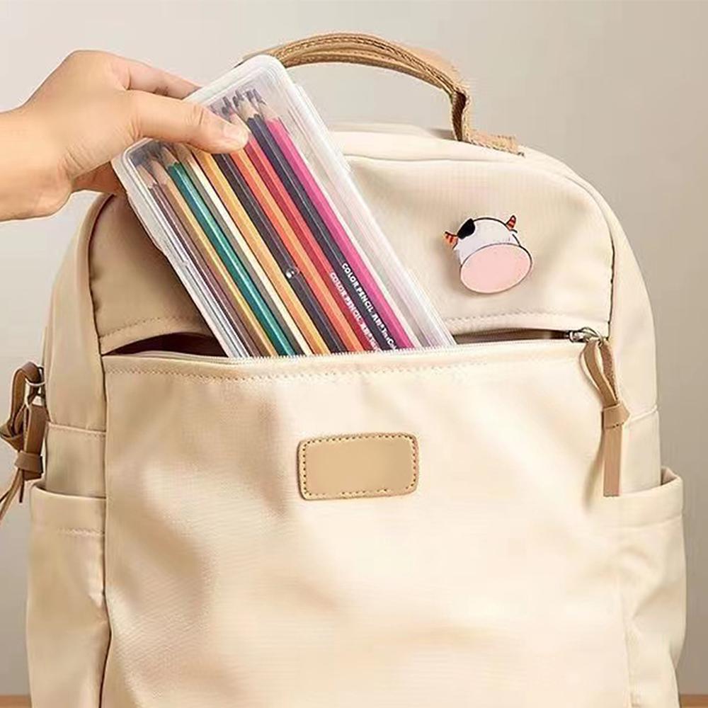1PC/2/3/4/5PCS Storage Box Transparent Stationery Pen Children's Crayon Pen Bag Desktop Storage and Clutter