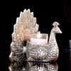 Metal Dancing Peacock Candle Holder Vastu Figurine for Good Luck and Love | Candle Holder for Home Dcor Tabletop Living Room Office | Showpiece