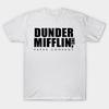 Мужская черная футболка с принтом Dunder Mifflin Печать на бумаге для термопереноса без вырезания Хлопковая футболка