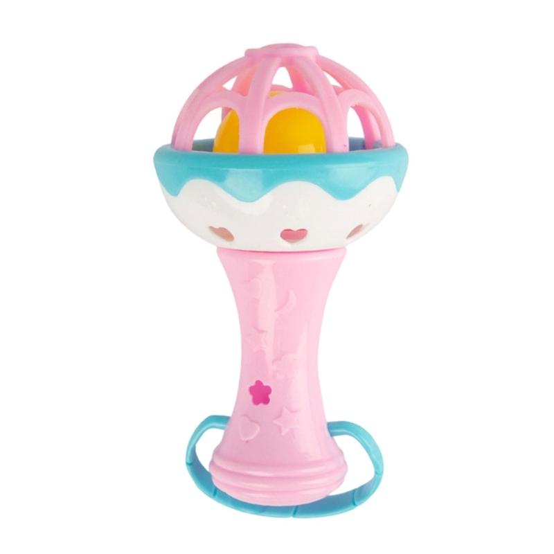 Baby Chew Toy With Textured Roller Ball And Gentle Rattle Sound For Hand Eye Coordination