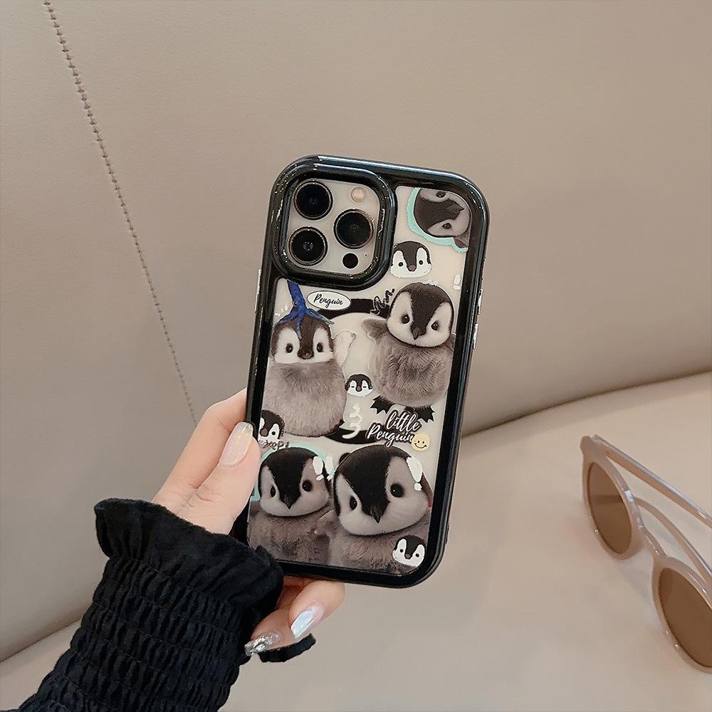 Penguin Illustration for 17Pro Max for Apple Phone Case for Iphone13 Cute Ins Magnetic 16 Acrylic 15