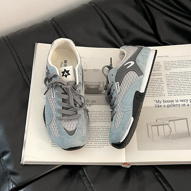 Ретро цветовая гамма рыболовная сетка дышащие женские летние модные повседневные сетчатые спортивные туфли на мягкой подошве тренд