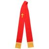 Church Clergy Pastor Cross Embroidered Stole [BLESSUME] (Red 1)