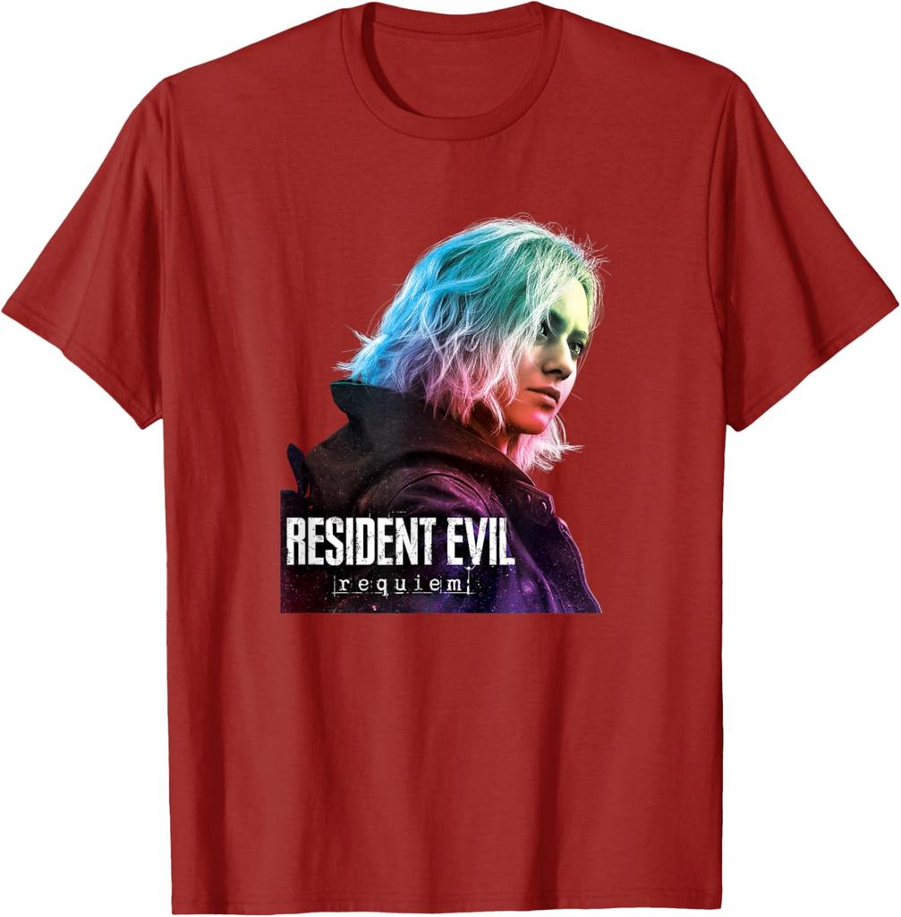 2026 Новая Resident Evil Requiem Игровой Дизайн Унисекс Высокое Качество Свободная Повседневная Футболка Хлопок Короткий Рукав для Унисекс Женщин Футболка