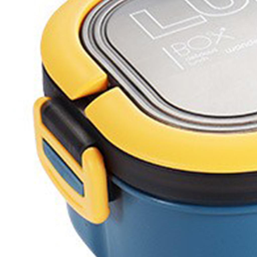 1200 мл Bento Lunch Box Двухслойная изоляция Lunch Box Контейнер с вилкой ложкой для студентов
