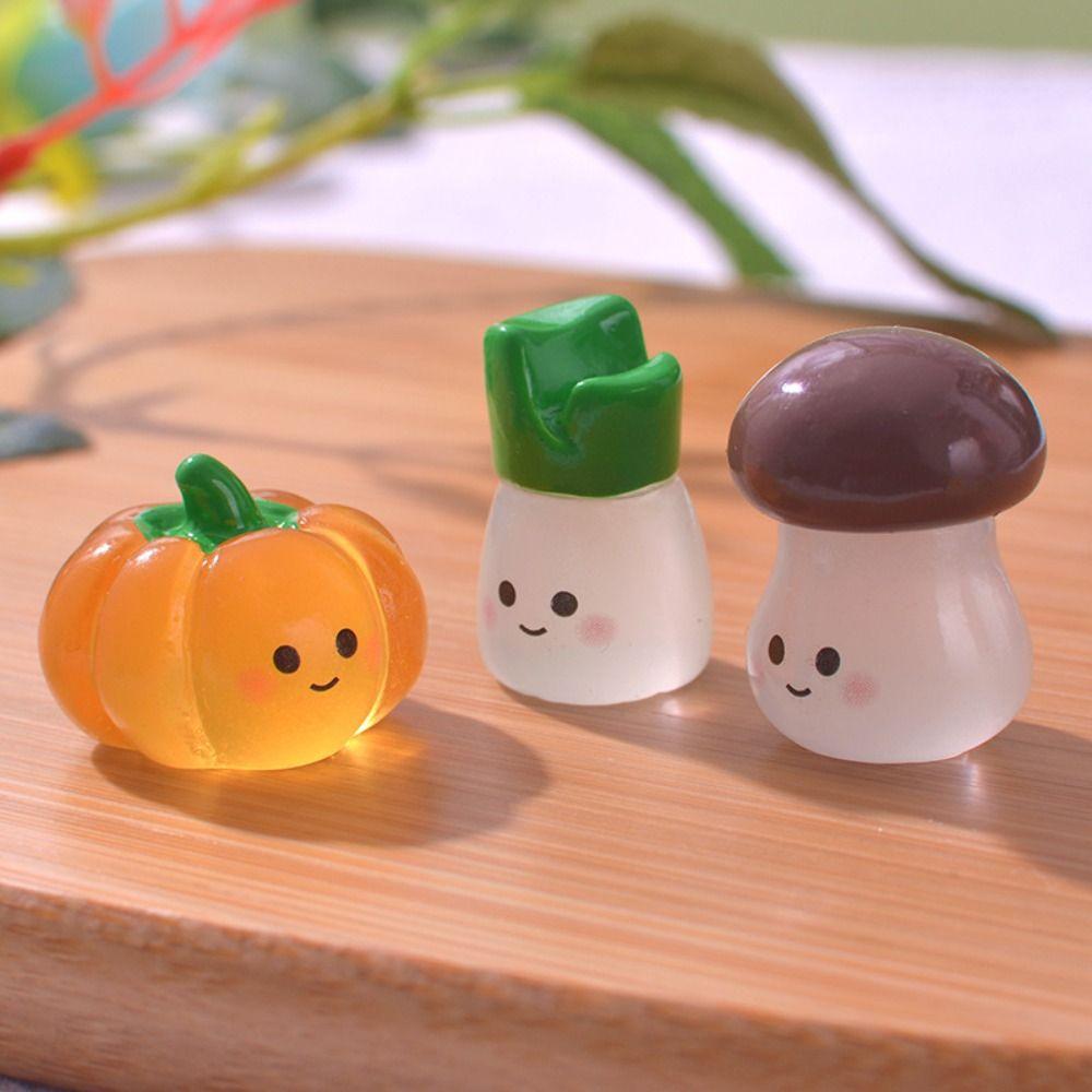Cute Simulation Luminous Vegetables Mini Fake Vegetables Home Kitchen Decorations