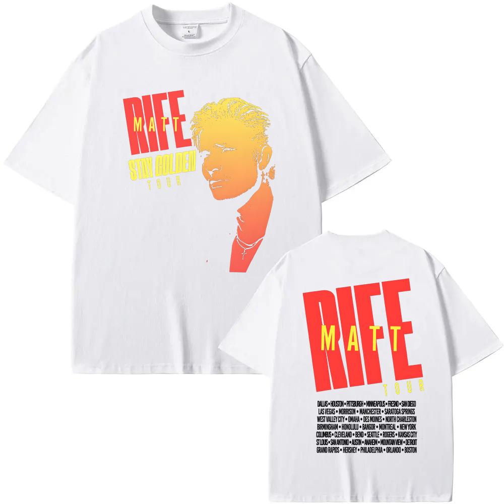 Футболка черная Stay Golden Tour Мэтт Райф Как на официальном сайте 2025 Лето 100% хлопок Футболка Удобные футболки высокого качества
