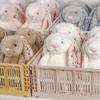 31 см Кавайная Плюшевая Кукла-Подушка Кролик с Длинными Ушами, Цветочный Принт, Бело-Розовый Кролик, Успокаивающая Плюшевая Игрушка, Подарок на День Рождения для Девочек