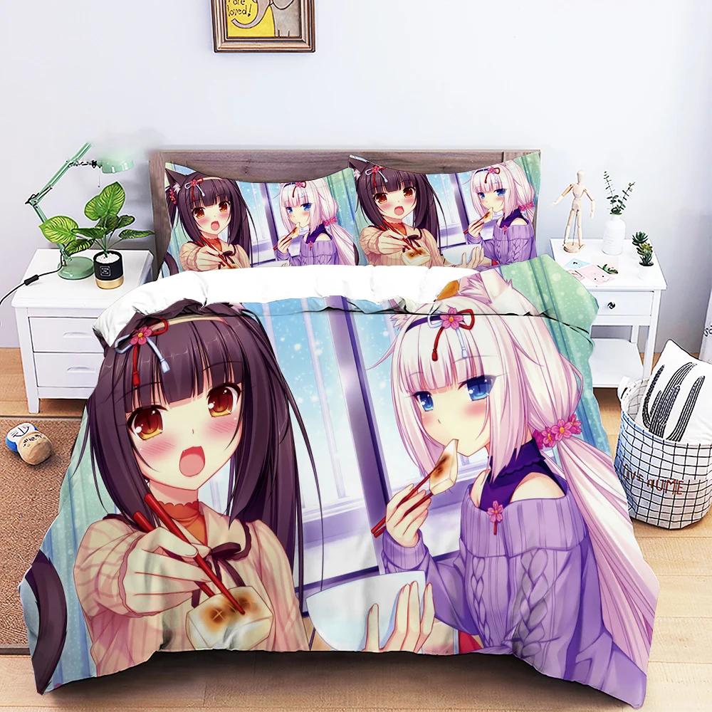 Anime Sexy Girl Bedding Set Down Duvet Bedroom Bed Cover Single and Double King Size Quilt Cover Home Textile 2/3pcs