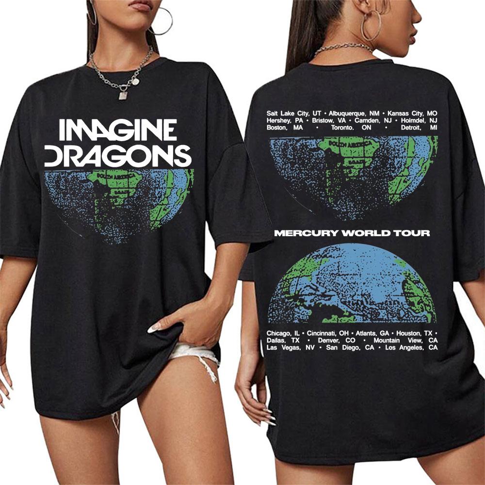202526 Горячая Распродажа Imagine Dragons Loom Мировой Тур Чехол Футболка Мужская Женская Повседневная Хип-Хоп Поп Уличная Хлопковая Футболка Топ
