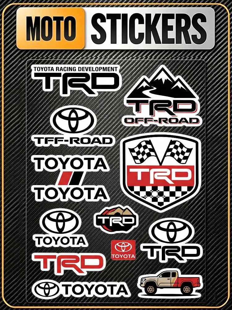 FOR TOYOTA TRO GR Safety Reflective Waterproof Auto Decal Scratch Cover Stickers Universal For Bike Helmet Mug Refrigerator
