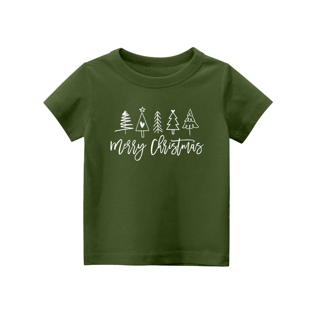 Christmas Day Toddler Girl Boy T-Shirts Kids Top Boys And Girls Printed Short Sleeved T-shirt
