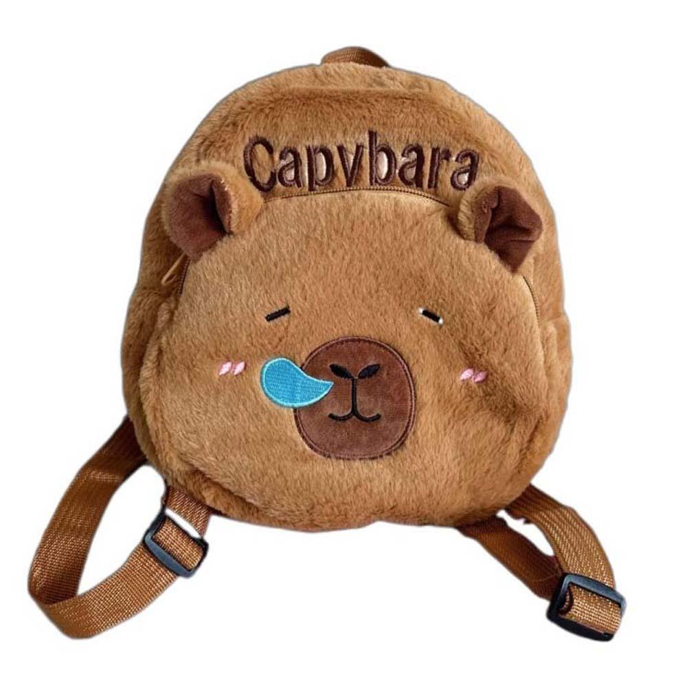 Вышитый Плюшевый Рюкзак Капибара PP Хлопок Большая Вместимость Школьная Сумка Мальчики