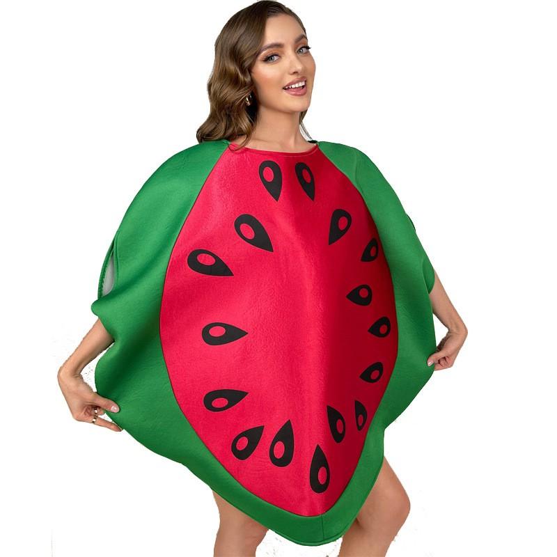 Adult Halloween Cosplay Costume Green Watermelon Fruit Character Outfit Unisex Stage Performance Wear