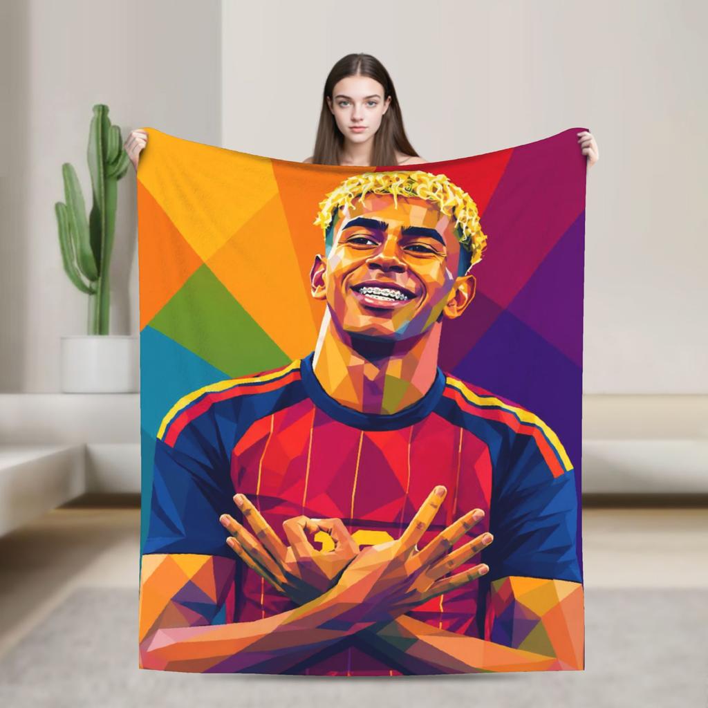 Football L-Lamine Yamal Spain Blankets Flannel Decoration Breathable Super Soft Throw Blanket for Sofa Office Rug Piece