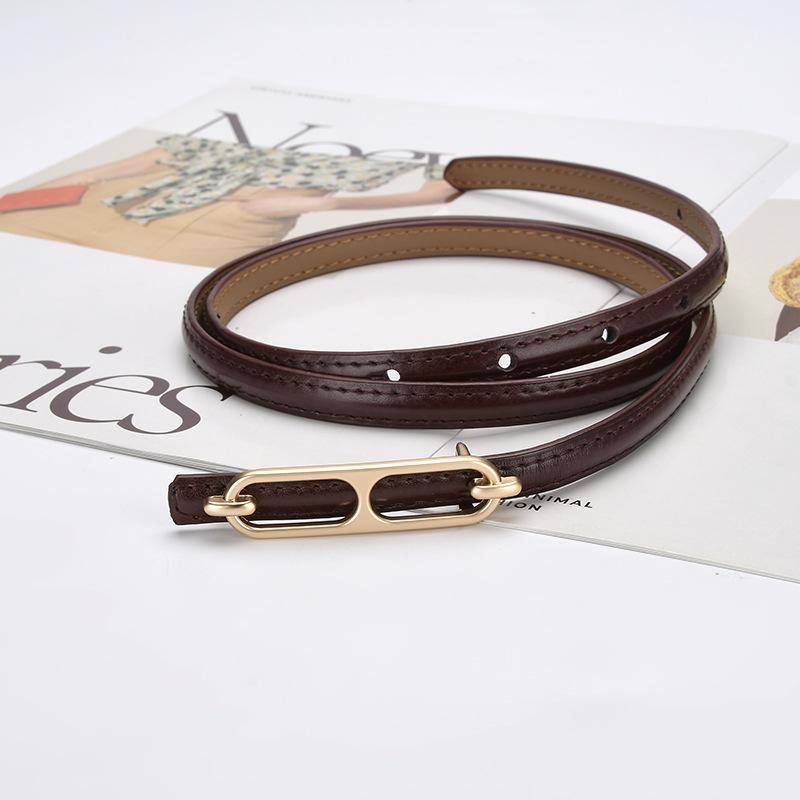 Юбка Ремень Женское Украшение Универсальный Пояс Цепочка на Талию Ремень Черный Натуральная Кожа Платье Костюм Тонкий Ремень Узкий Ремень