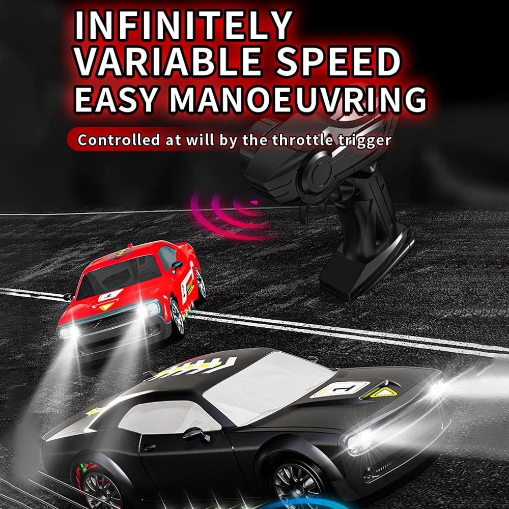 4WD Drift Racing RC Car with LED Light KF27 High Speed 2.4G Racing Cars 1:20 Red Black Sports Cars Toys Gift For Adults And Kids