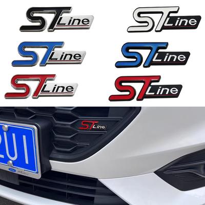 Металлические автомобильные наклейки ST-Line для средней решетки радиатора, задней части автомобиля и эмблемы на крыле, подходят для Focus, Mondeo, Edge и Explorer