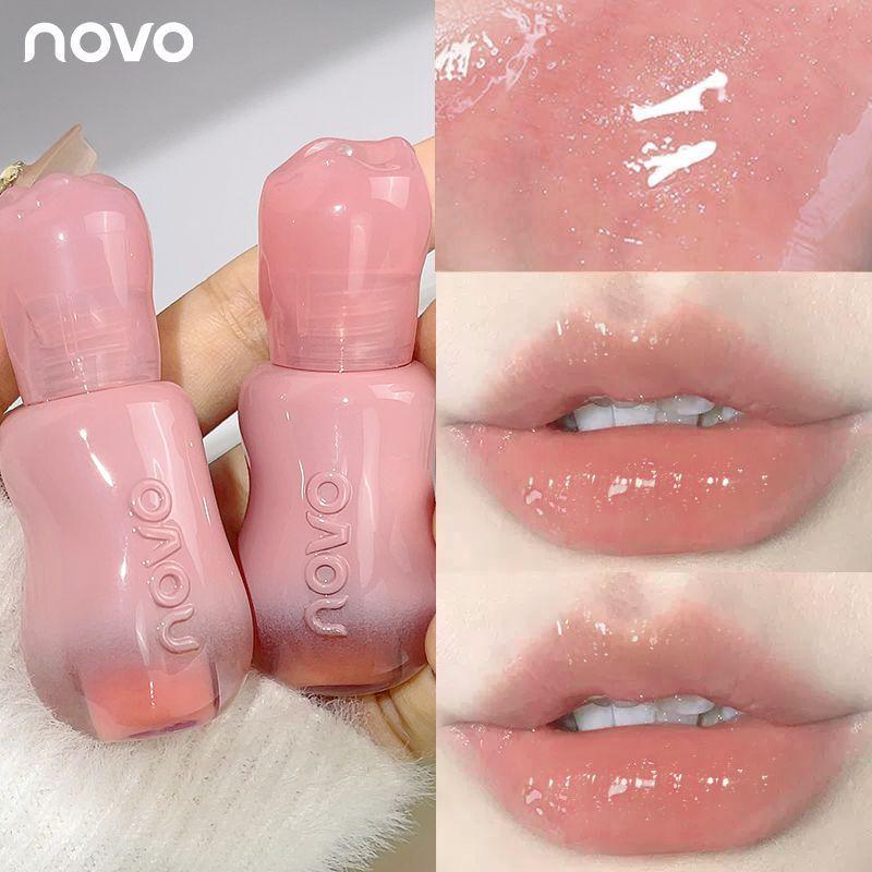 Новая Зеркальная Помада-Блеск для Губ Novo Water Light: Увлажняющая, Нелипкая, Стойкий Цвет, Водостойкая, Придает Объем и Сияние Губам.