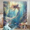 Очаровательная шторка для душа "Русалка" - Яркий дизайн подводного кораллового рифа для современного декора ванной комнаты, Водонепроницаемая и простая в уходе