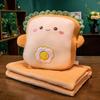 Air Conditioning Blanket Plush Pillow Blanket 3-in-1 Warm Blanket Cartoon Hand Warmer  Travel