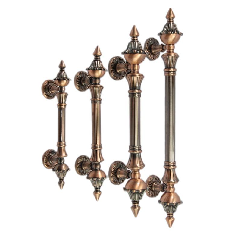 1 шт. дверная ручка, античный цинковый сплав, длина 280-550 мм, дверная ручка, бронзовые ворота, входная ручка в отель, торговый центр, дверная ручка