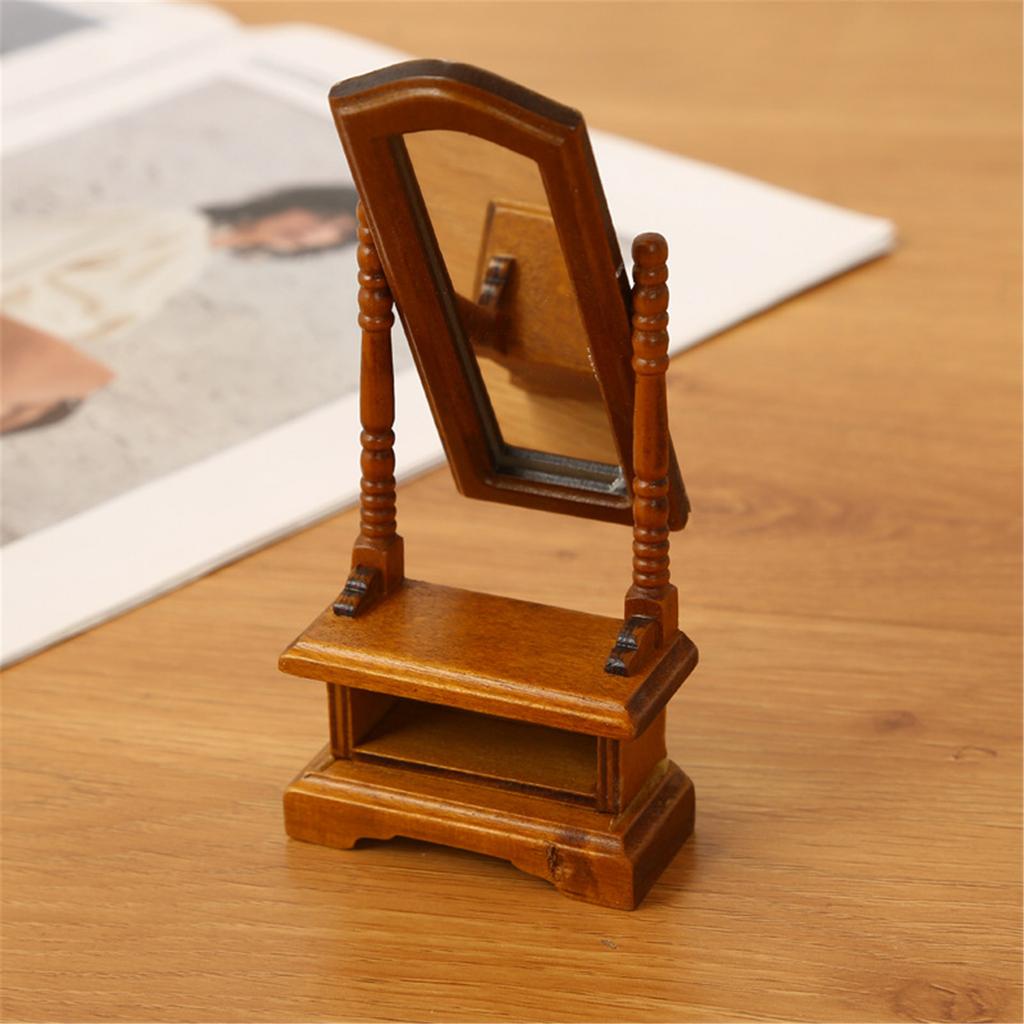 Doll House Fitting Mirror Realistic Dollhouses Dressing Mirror Realistic Play Realistic 1:12 Model Mini Size Toy