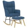 VidaXL Rocking Chair with Footrest Blue Fabric, Chair, Relaxation Chair, Recliner, Living Room Chair, Rocker, 4016808