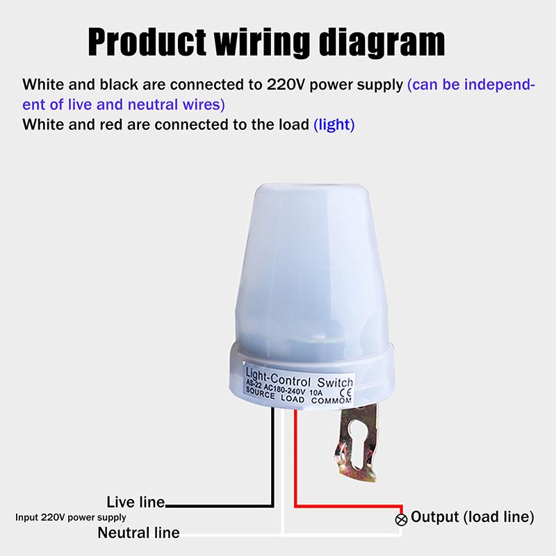 Ac 220V 10A As-22 Automatic On Off Adjustable Street Light Photoswitch Photocell Sensor Switch Photo Control Sensor Switch