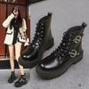 2025 осень и зима новые ретро кожаные короткие ботинки платформа локомотивные ботинки Мартин западные рабочие ботинки Челси сигаретные ботинки женские