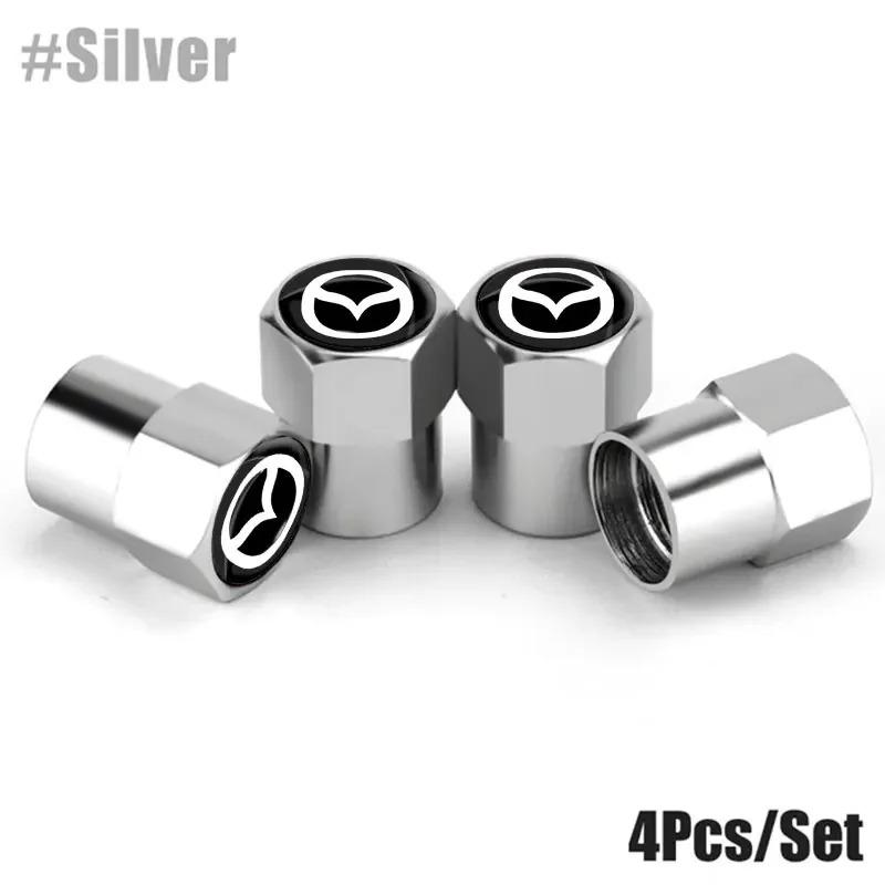 4Pcs Car Wheel Valve Caps Aluminum Dustproof Anti-air Leak For Mazda 3 6 2 CX-5 CX-30 CX-50 CX-90 CX-80 MX-5 Atenza Axela GH3