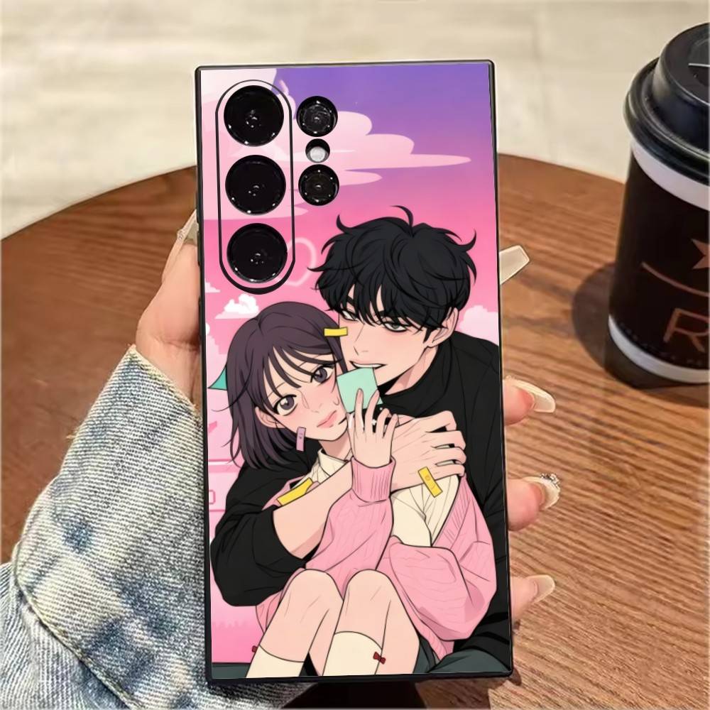 Чехол для телефона Shim Su-ae Aniem O-Operation T-True-Love для Samsung S25, S24, S21, S22, S23, S20, Ultra, S26, Plus, Fe, Note, 5G Черный