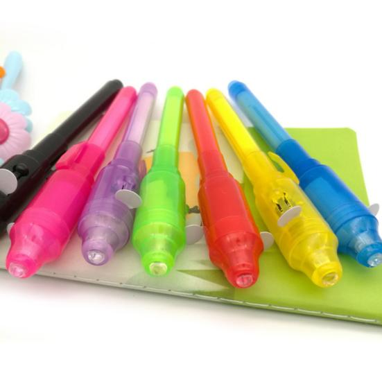 Ручка с невидимыми чернилами, встроенный УФ-свет, волшебный маркер, подарок, школьные канцелярские товары для студентов