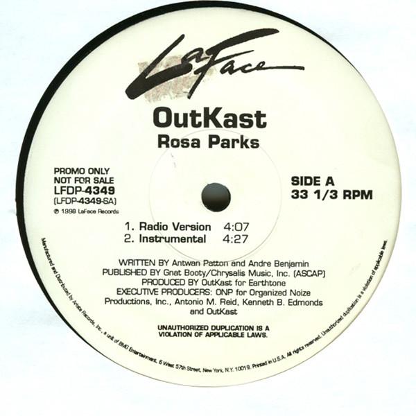 12-дюймовая пластинка OUTKAST Rosa Parks LFDP4349PROMO LaFace Records 1998 US Rap HipHopRB Б/у