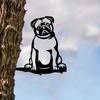 Metal Pug Silhouette Puppy Love Sign Rustic Outdoor Home & Garden Decor Stylish Dog Cutout Perfect Housewarming Gift